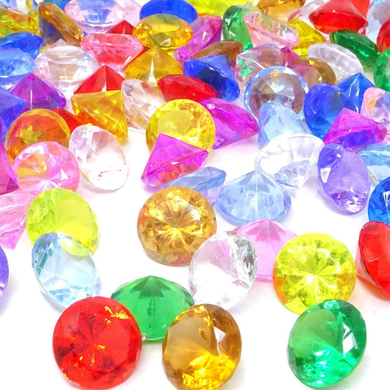 10PCS Clear Diamonds Crystals Acrylic Gems 40MM Pirate Treasure Toys Kids Birthday Party Favors Goodie Bags Halloween Gifts