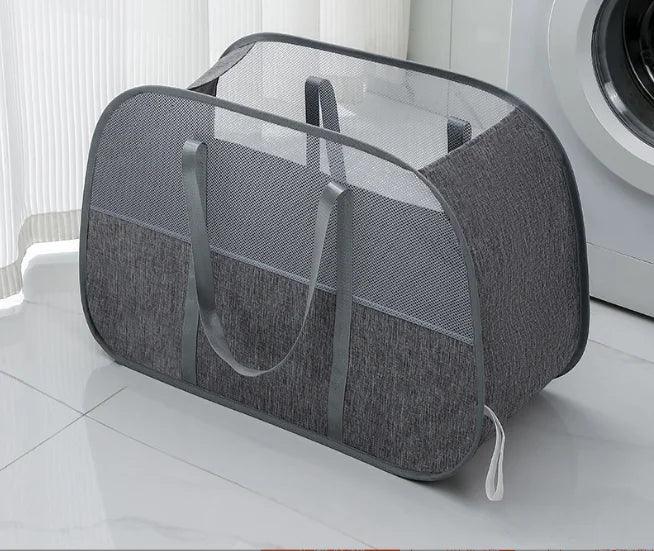 Mesh Pop-up Laundry Basket, Laundry Basket, Foldable Dirty Clothes Storage Basket, Large Capacity Storage Basket - E-line.com