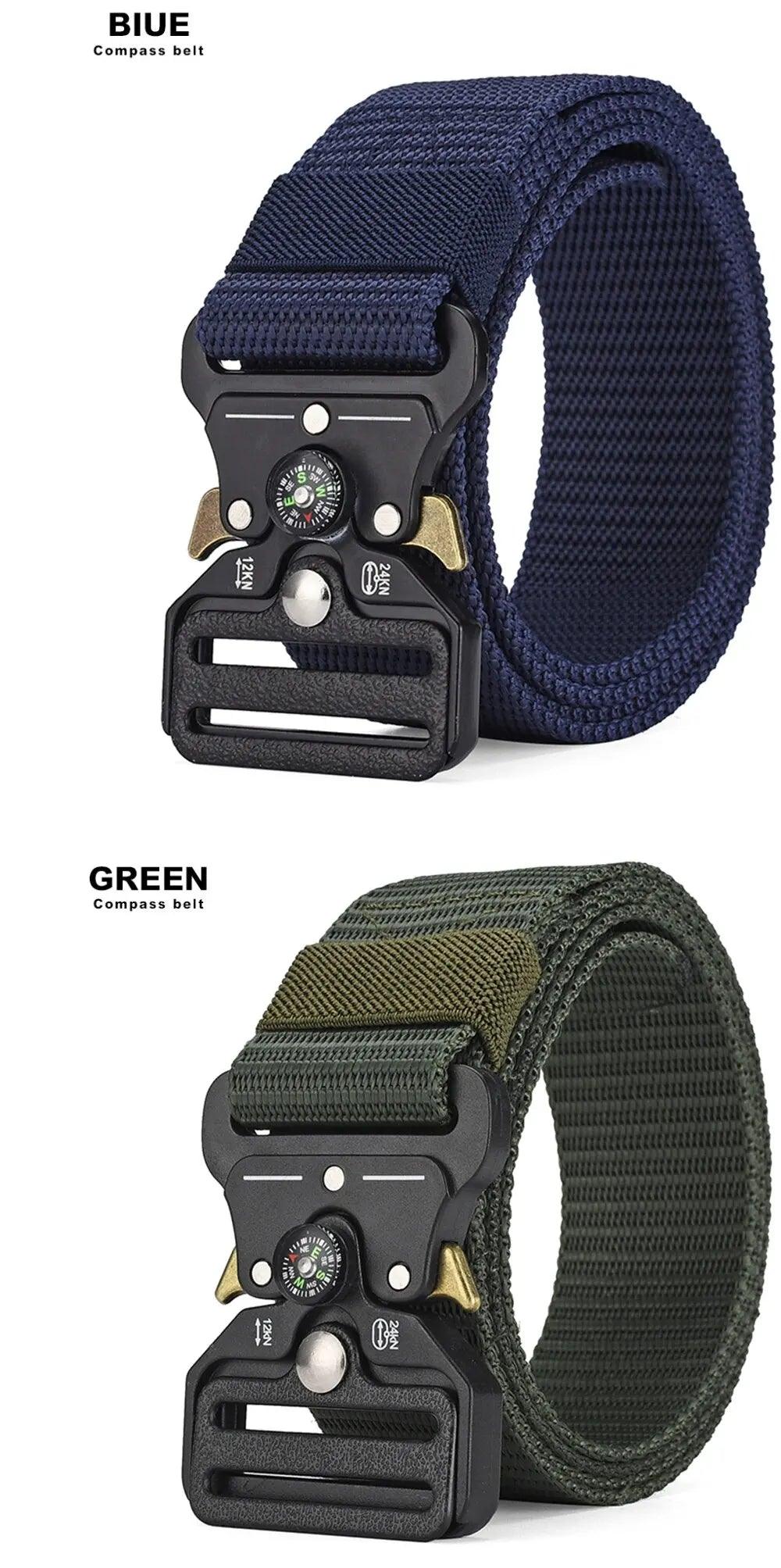 Men's Belt Outdoor Multi Function Compass Belt High Quality Canvas For Nylon Male Luxury Belts Women's Sports Jeans Neutral Belt - E-line.com