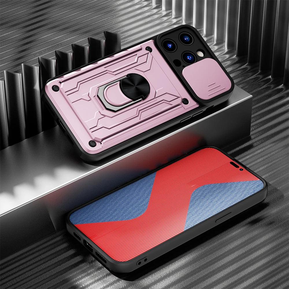 Peatkop Shockproof Case for iPhone 14 Pro Max 14Plus SE 2022 Card Bag Camera Protection Ring Phone Cover for iPhone 11 12 13 Pro - E-line.com