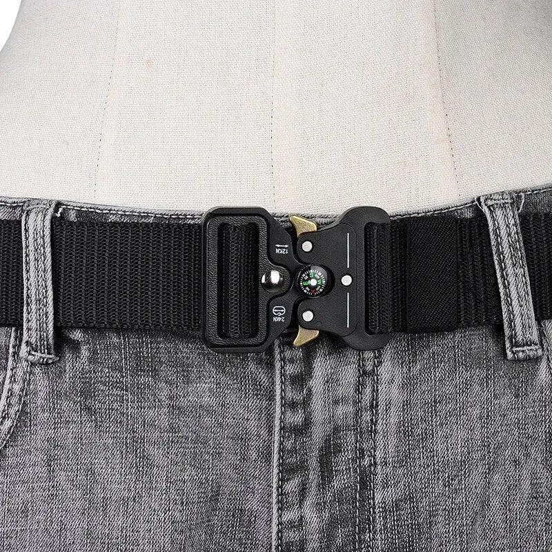 Men's Belt Outdoor Multi Function Compass Belt High Quality Canvas For Nylon Male Luxury Belts Women's Sports Jeans Neutral Belt - E-line.com