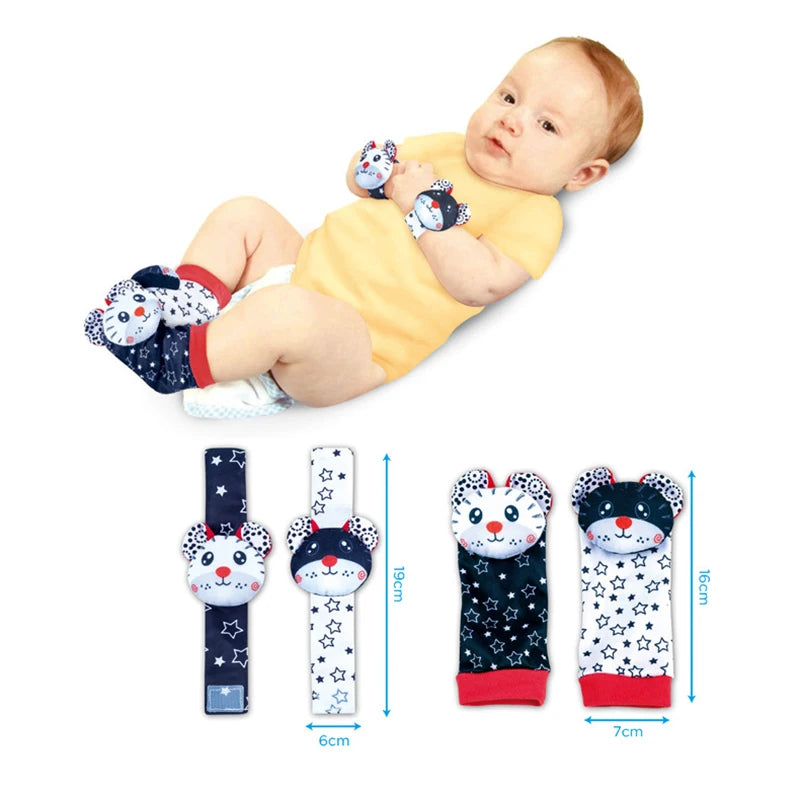Foot Finder Rattle Sock Baby Toy Wrist Arm Hand Bracelet Rattle Feet Leg Ankle Socks for Newborn Infant Babies Boy Girl Bebe