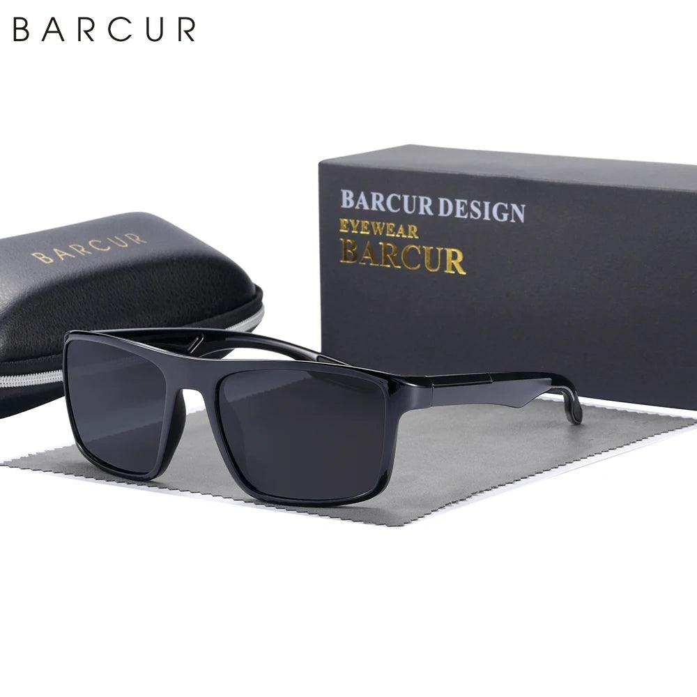 BARCUR TR90 Mens Sunglasses Polarized Ultralight Sports Sun Glasses For Women Square Eyewear UV400 Protection Eyewear Oculos - E-line.com