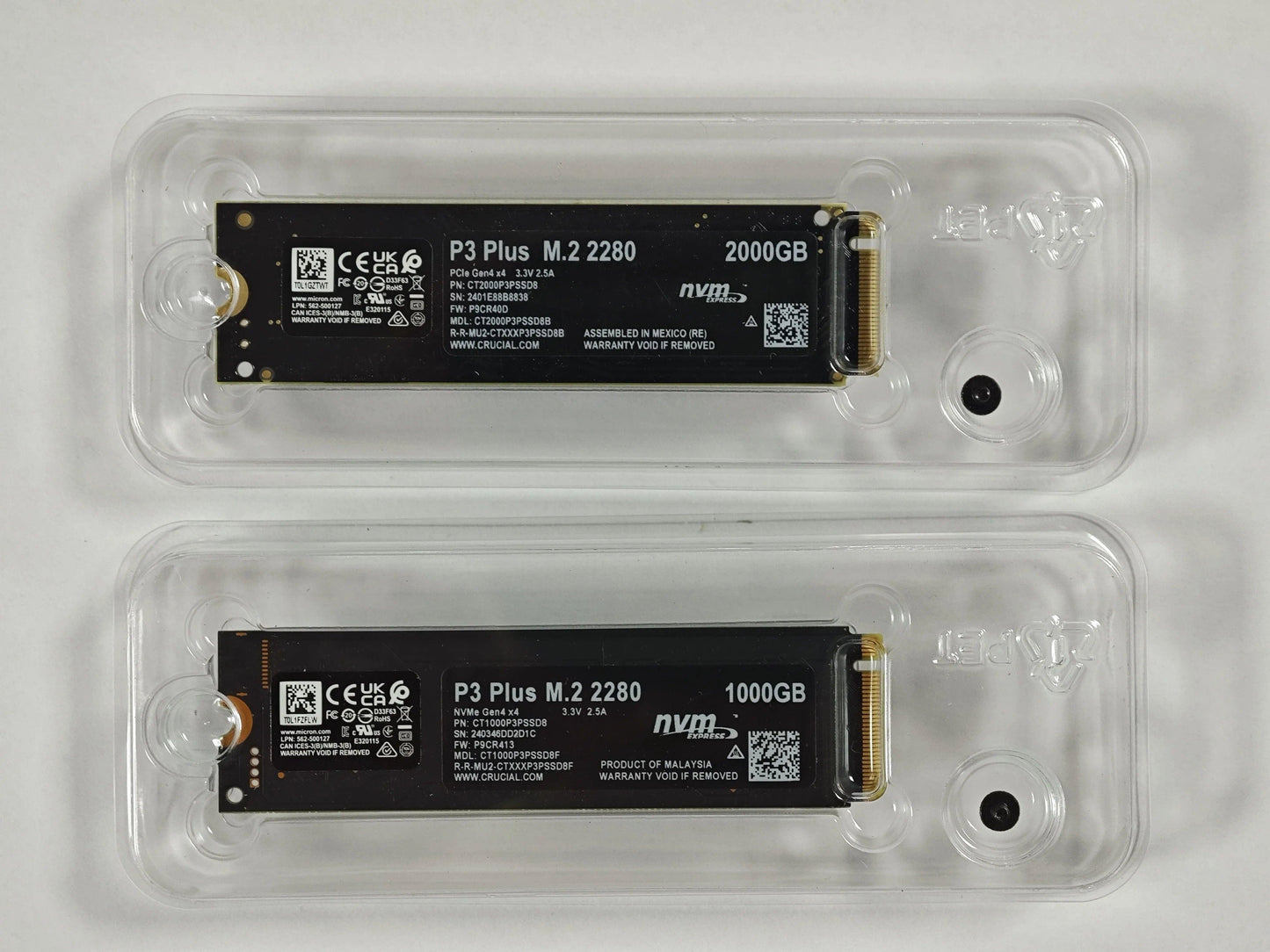 Crucial P3 Plus 2TB 1TB 500GB PCIe Gen4 3D NAND NVMe M.2 2280 SSD, up to 5000MB/s Solid State Drive Disk(OEM Package)