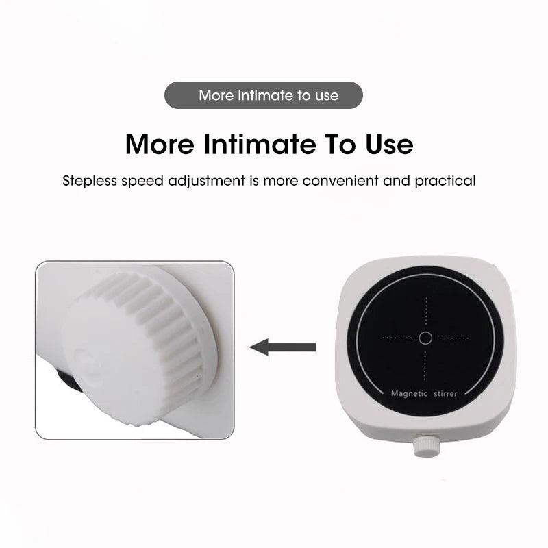 Magnetic Stirrer Kitchen Liquid Mixing Mini Lab Stir Mixer Portable Stirrer Plate with Stir Bar USB 2L 4000RPM for Laboratory - E-line.com