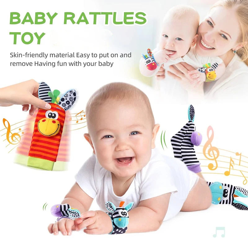 Foot Finder Rattle Sock Baby Toy Wrist Arm Hand Bracelet Rattle Feet Leg Ankle Socks for Newborn Infant Babies Boy Girl Bebe
