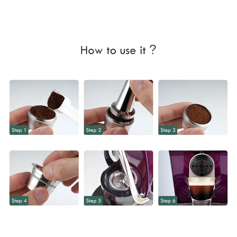 for Tchibo Cafissimo Easy K fee Reusable Coffee Capsule Lov Passione 3 Hearts Coffee Pods Stainless Steel Refill Filters Pod - E-line.com