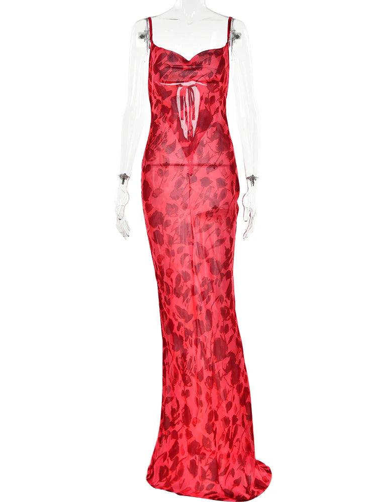 Julissa Mo Leopard Print V-Neck Sexy Bodycon Long Dress Women Lace Up Backless Summer Dresses Female Straps Party Beach Vestidos - E-line.com