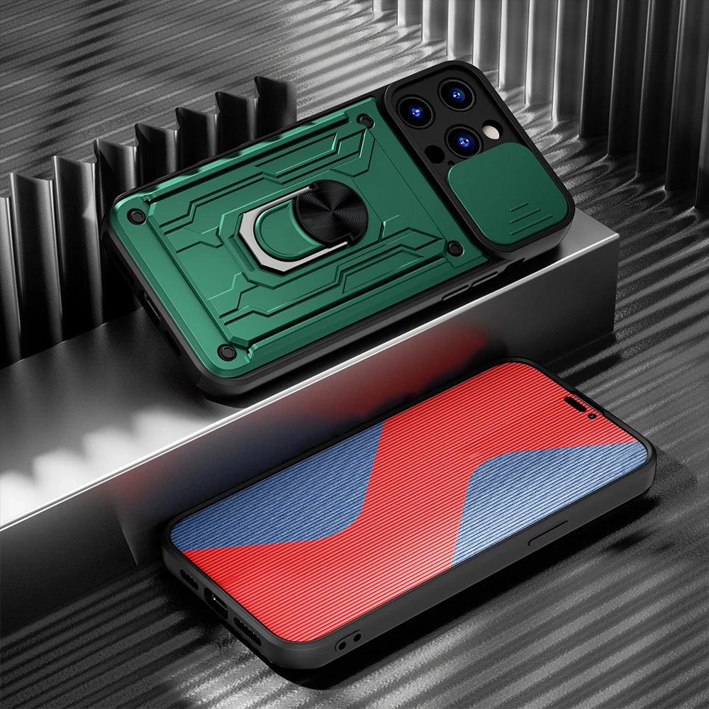 Peatkop Shockproof Case for iPhone 14 Pro Max 14Plus SE 2022 Card Bag Camera Protection Ring Phone Cover for iPhone 11 12 13 Pro - E-line.com