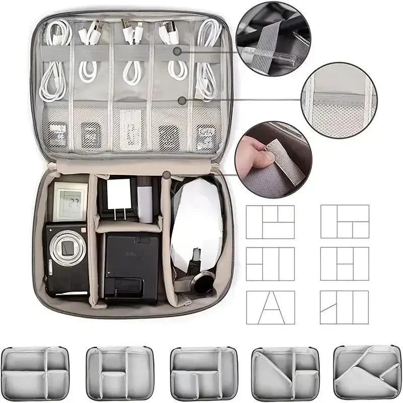 Cable Storage Bag Waterproof Digital Electronic Organizer Portable USB Data Line Charger Plug Storage Bag Travel Cable Organizer - E-line.com