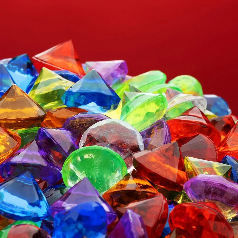 10PCS Clear Diamonds Crystals Acrylic Gems 40MM Pirate Treasure Toys Kids Birthday Party Favors Goodie Bags Halloween Gifts