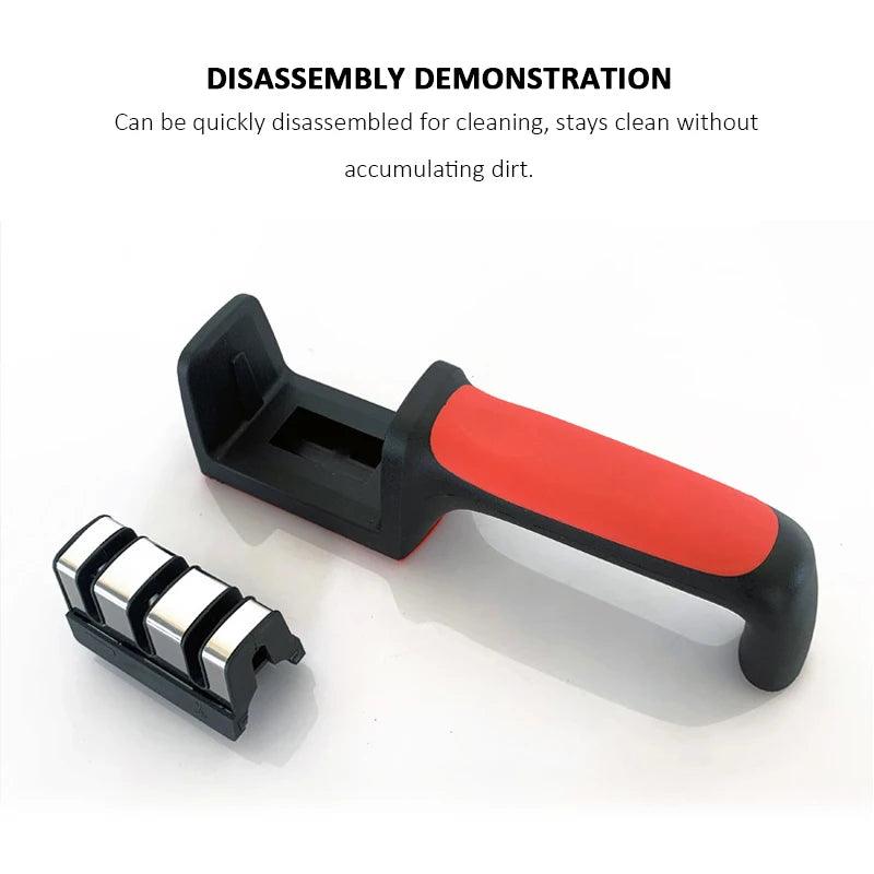 Kitchen 3/4-Segment Knife Sharpener Household Multi-Functional Hand-Held 3/4-Purpose Black Sharpening Stone - E-line.com