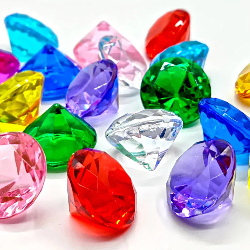 10PCS Clear Diamonds Crystals Acrylic Gems 40MM Pirate Treasure Toys Kids Birthday Party Favors Goodie Bags Halloween Gifts