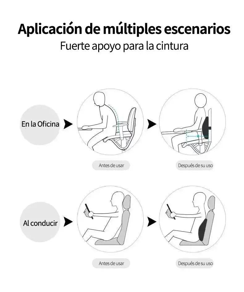 Memory Foam Lumbar Back Cushion for Car Office Gaming Chairs and Postpartum Waist Support Multi Functional Pain Relief Pillow - E-line.com