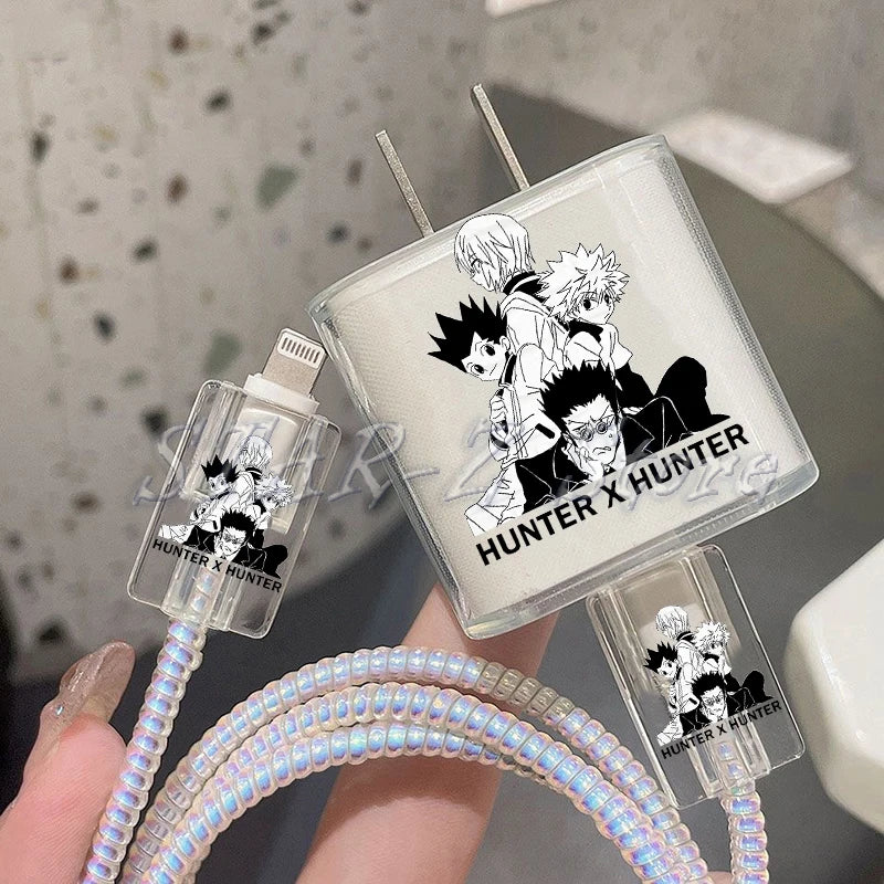 Hot Hunter X Hunter Hisoka Killua Protection Case for IPhone 15 14 13 Pro Max 18/20W Charger&Charging Protector Data Wire Winder