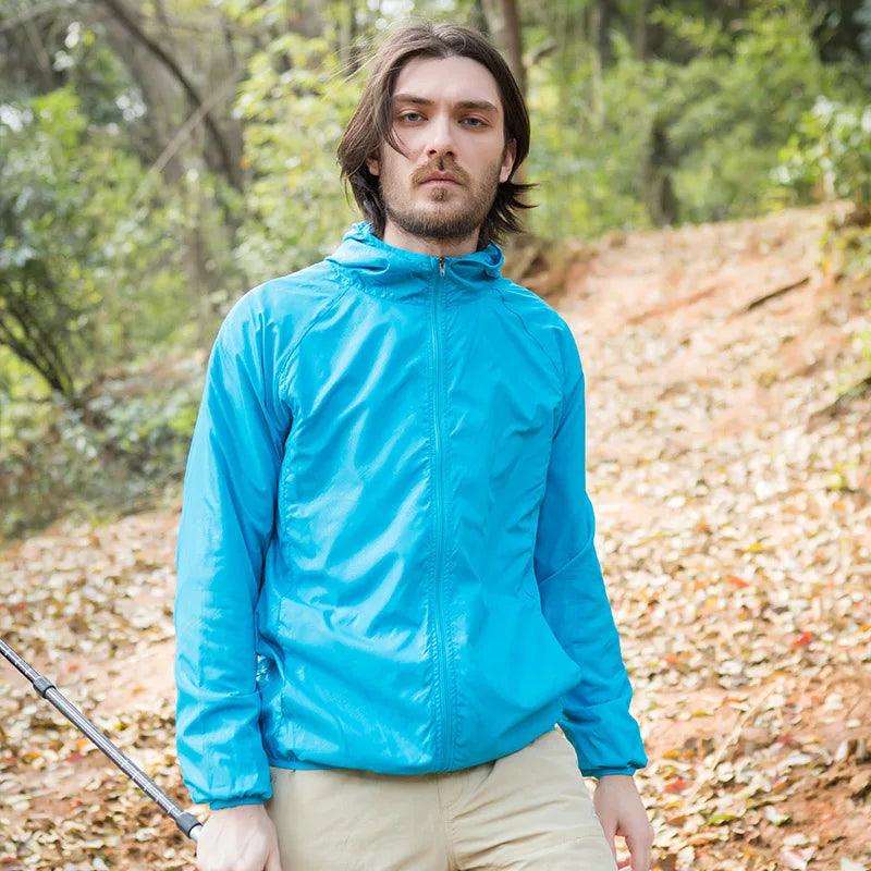 Camping Waterproof Jacket Men Women Windbreaker Men Raincoat Rain Jacket Men Waterproof Hiking Climbing Clothes Sun Protection - E-line.com