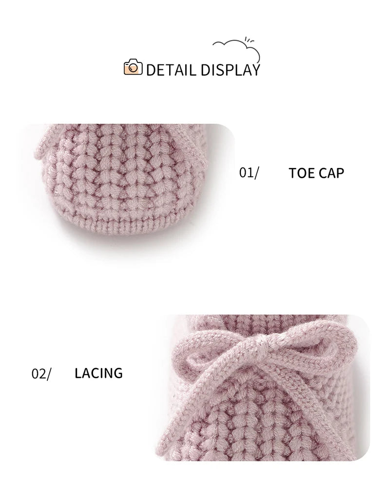 Infant Baby Shoes Knitted Newborn Boys Girl Footwear Fashion Solid Shallow Boots Shallow Kid 0-18M Clothing Accessories Handmade