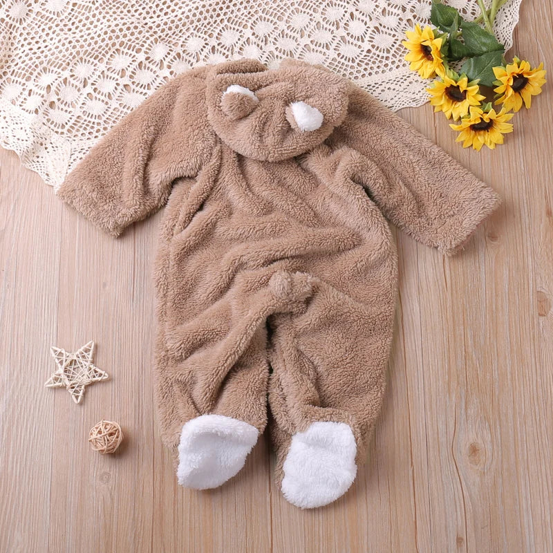 Humor Bear Autumn Cartoon Style Winter Long Sleeve Baby Boys Girls Rompers Toddler Kids Playsuit Jumpsuits Baby Clothes