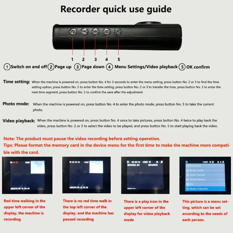 Dash Cam W/ IR Night Vision Loop Recording & 2" IPS Screen 1080P 3 Camera , DVR recorder, video recorder, Vehicle DVR