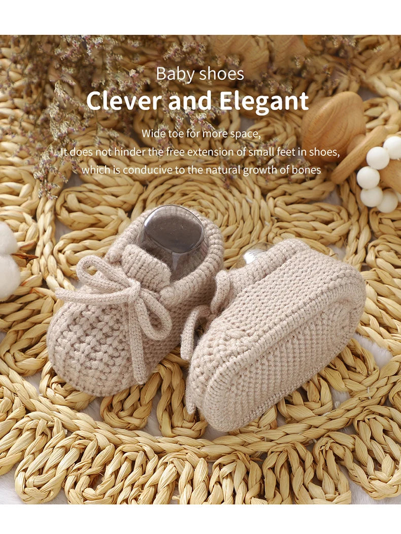 Infant Baby Shoes Knitted Newborn Boys Girl Footwear Fashion Solid Shallow Boots Shallow Kid 0-18M Clothing Accessories Handmade