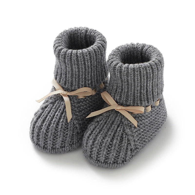 Baby First Walkers Breathable Anti-slip Knitted Newborn Infant Boys Girls Solid Booties Prewalkers 0-18m Toddler Unisex Footwear