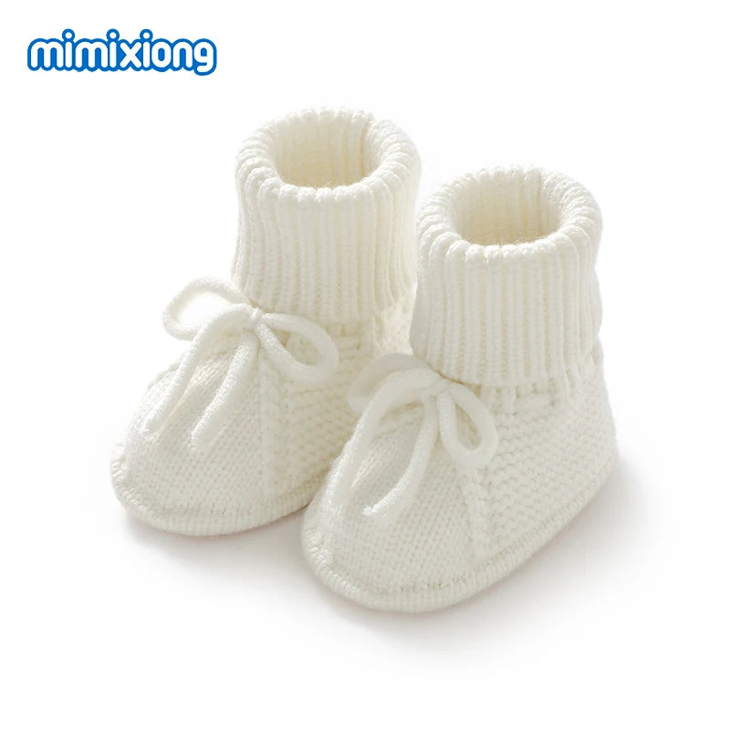 Baby First Walkers Breathable Anti-slip Knitted Newborn Infant Boys Girls Solid Booties Prewalkers 0-18m Toddler Unisex Footwear