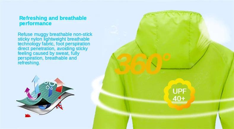 Camping Waterproof Jacket Men Women Windbreaker Men Raincoat Rain Jacket Men Waterproof Hiking Climbing Clothes Sun Protection - E-line.com