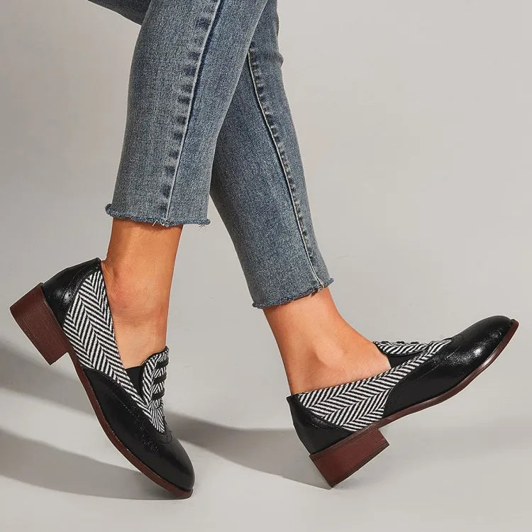 EAGSITY British style Loafers shoes Women slip on Square heel pointed toe Dress Shoes party office lady casual sneaker shoes