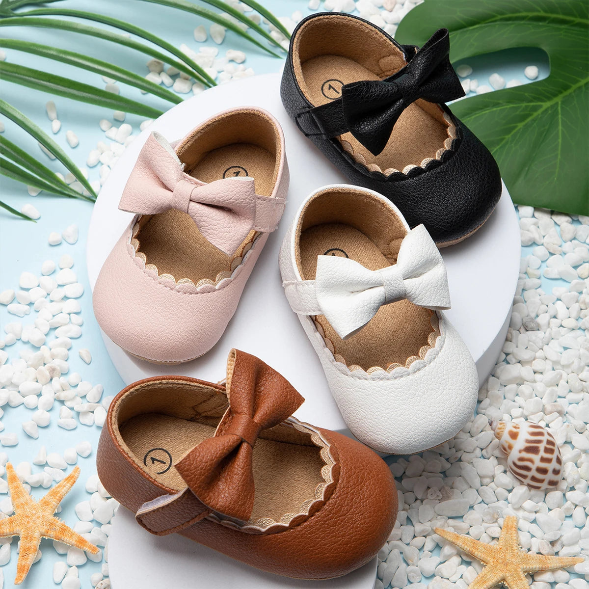 Meckior Baby Girl Shoes Leather Rubber Sole Anti-slip Toddler First Walkers Infant Crib Shoes Newborn Girl New Baby Shoes