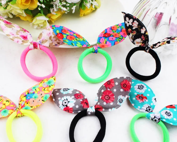 1 Pc Ears Children Towels Hair Ropes Rabbit Ears Hair Rings Rubber Bands Headband