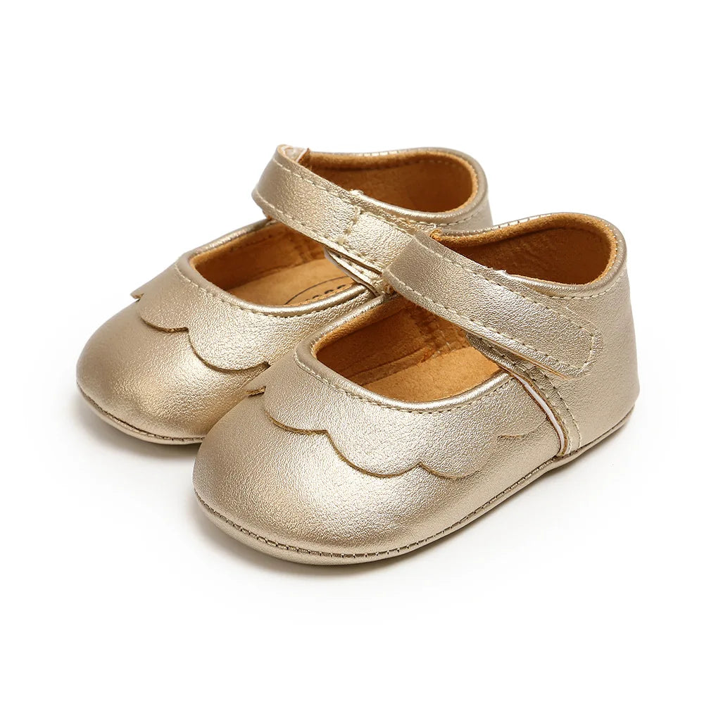 Meckior Baby Girl Shoes Leather Rubber Sole Anti-slip Toddler First Walkers Infant Crib Shoes Newborn Girl New Baby Shoes