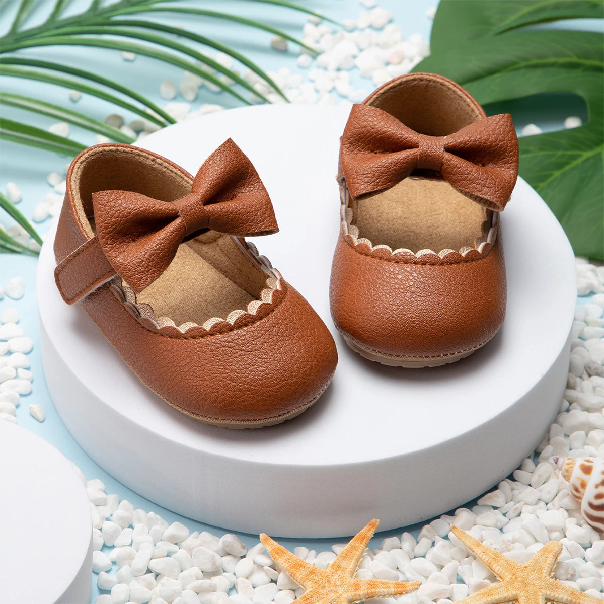 Meckior Baby Girl Shoes Leather Rubber Sole Anti-slip Toddler First Walkers Infant Crib Shoes Newborn Girl New Baby Shoes