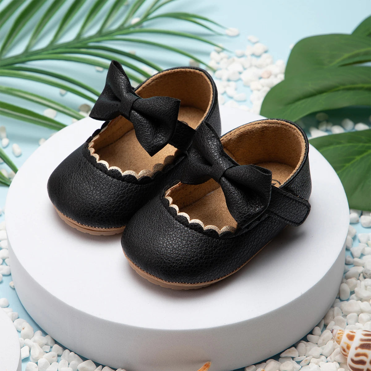 Meckior Baby Girl Shoes Leather Rubber Sole Anti-slip Toddler First Walkers Infant Crib Shoes Newborn Girl New Baby Shoes