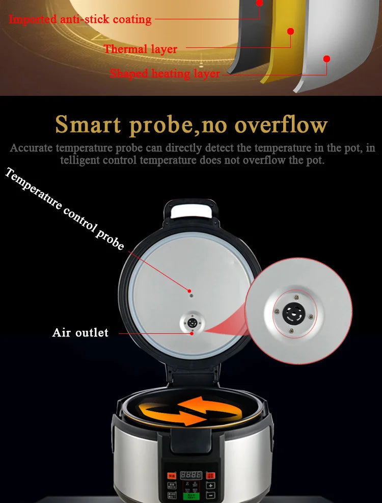 16L Tapioca Cooker Pearl Cook Machine for Bubble Tea Shop Pearls Cooker Pot Max 0.9Kg Automatic Boba Cooker