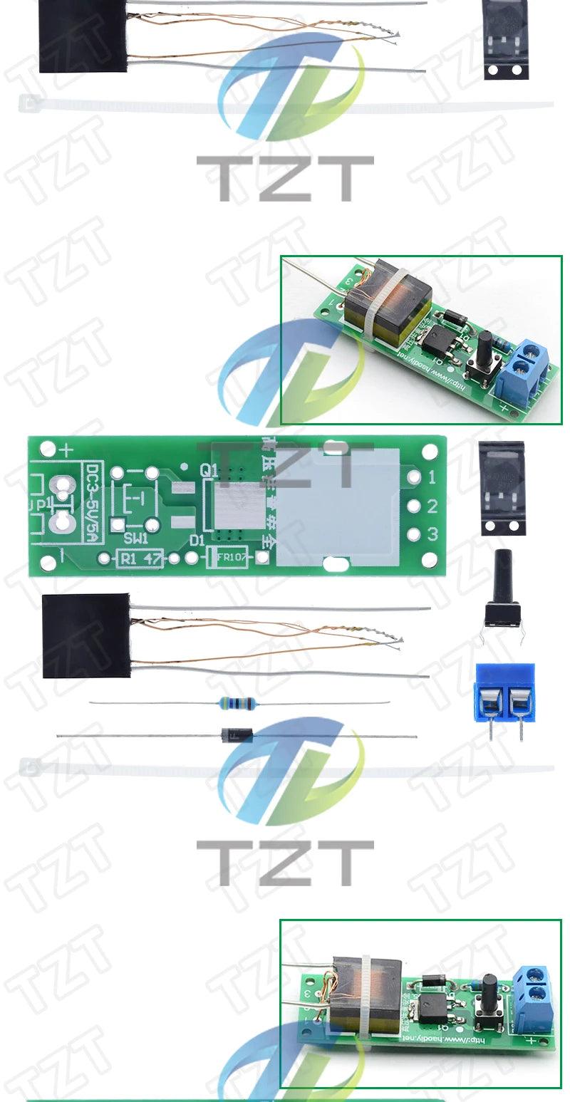 DC3-5V DIY Kit High Voltage Generator Arc Igniter Lighter Kit for DIY Electronic Production Suite - E-line.com