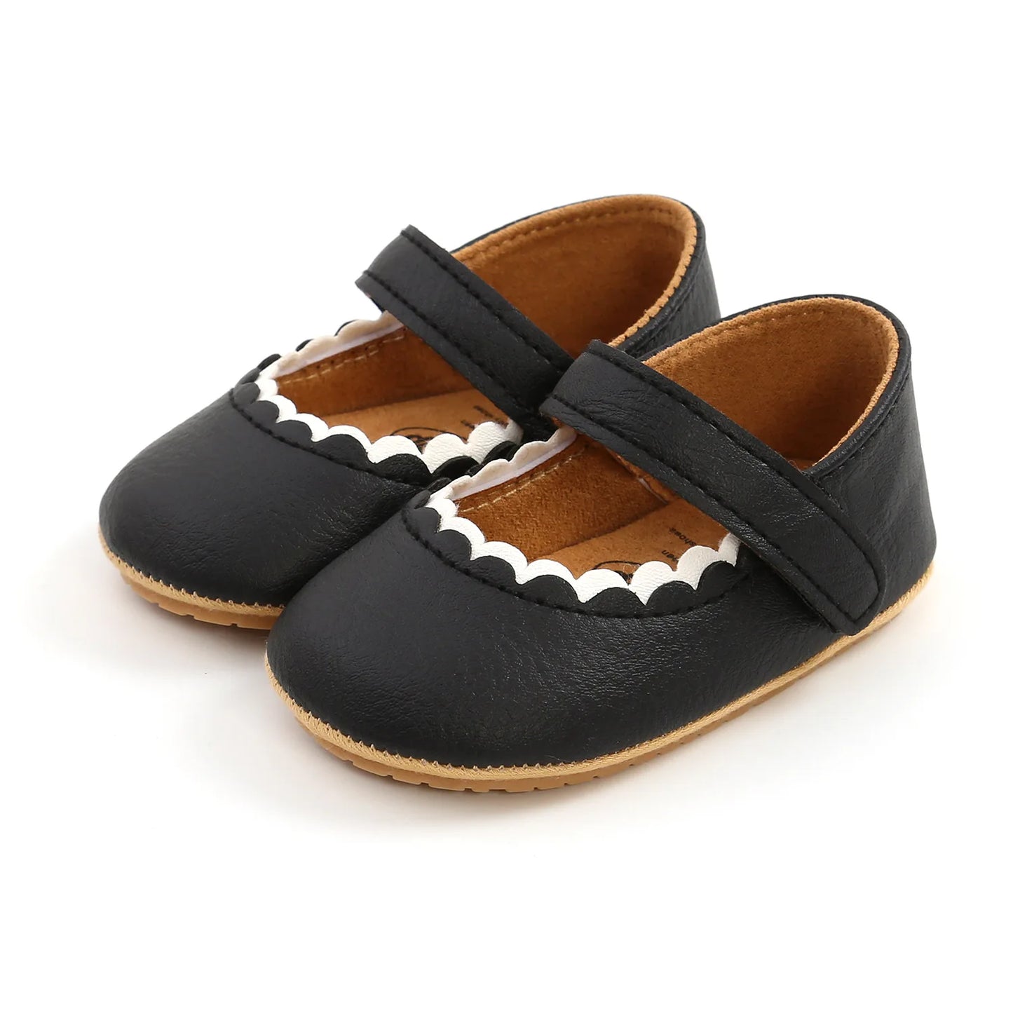Meckior Baby Girl Shoes Leather Rubber Sole Anti-slip Toddler First Walkers Infant Crib Shoes Newborn Girl New Baby Shoes