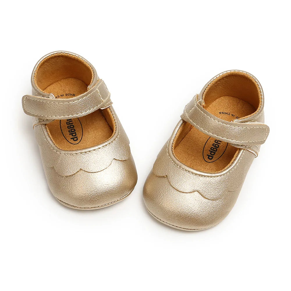 Meckior Baby Girl Shoes Leather Rubber Sole Anti-slip Toddler First Walkers Infant Crib Shoes Newborn Girl New Baby Shoes