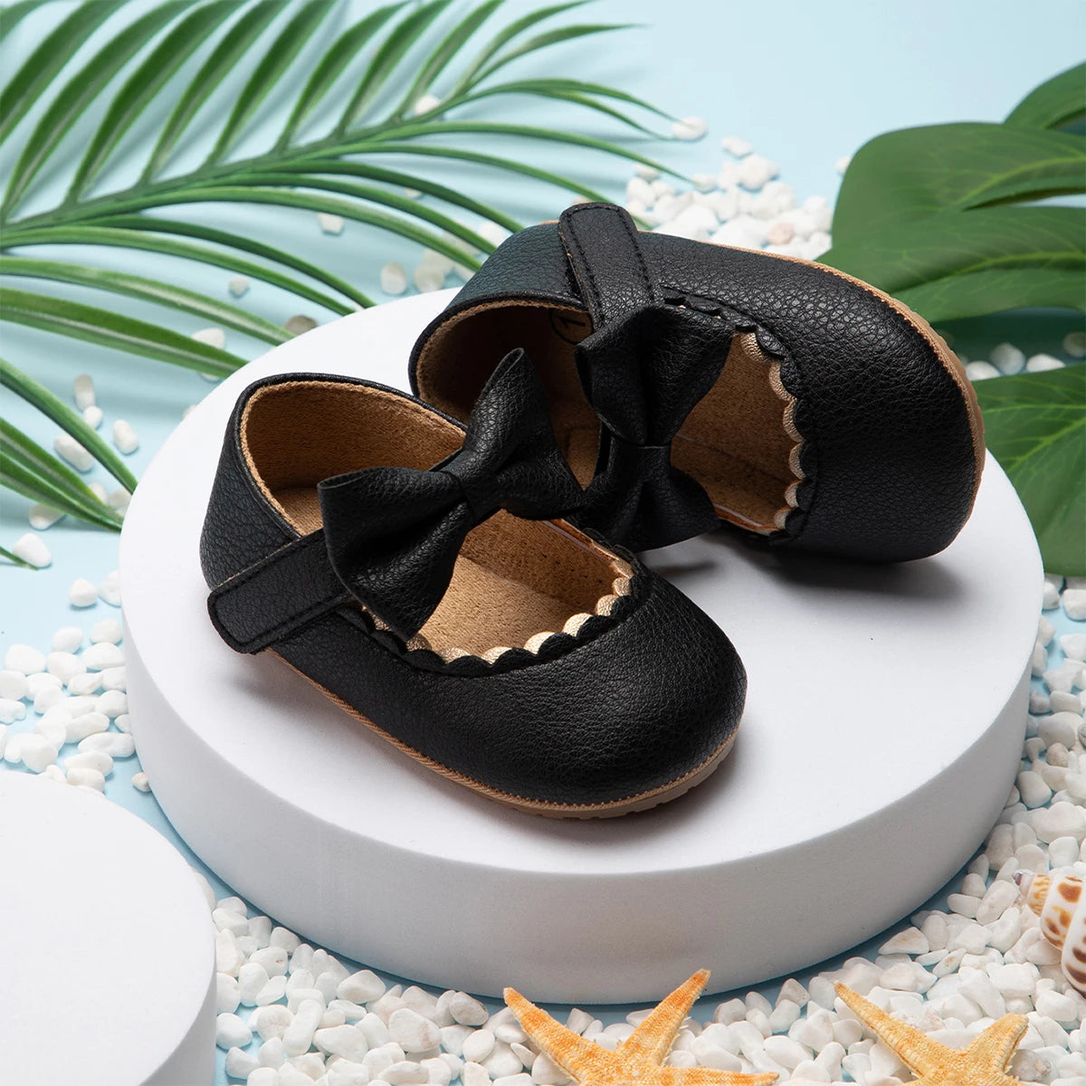 Meckior Baby Girl Shoes Leather Rubber Sole Anti-slip Toddler First Walkers Infant Crib Shoes Newborn Girl New Baby Shoes