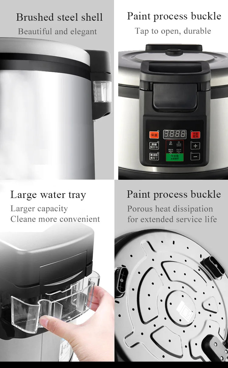 16L Tapioca Cooker Pearl Cook Machine for Bubble Tea Shop Pearls Cooker Pot Max 0.9Kg Automatic Boba Cooker