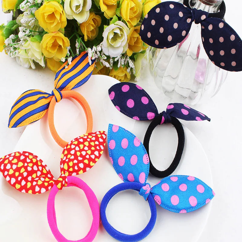 1 Pc Ears Children Towels Hair Ropes Rabbit Ears Hair Rings Rubber Bands Headband