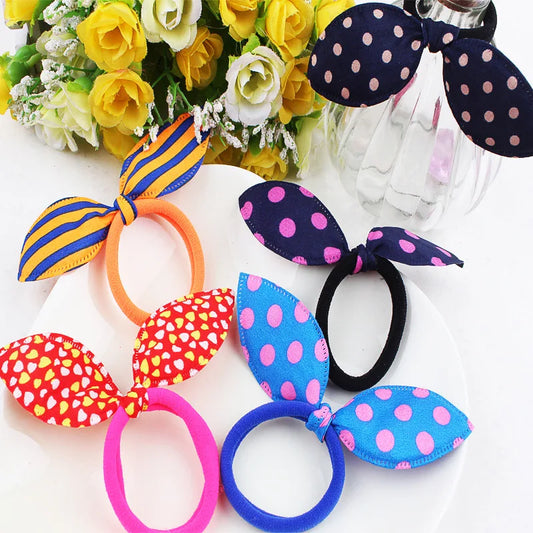 1 Pc Ears Children Towels Hair Ropes Rabbit Ears Hair Rings Rubber Bands Headband