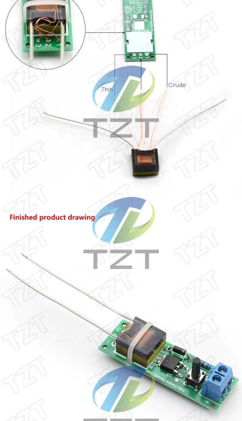 DC3-5V DIY Kit High Voltage Generator Arc Igniter Lighter Kit for DIY Electronic Production Suite - E-line.com