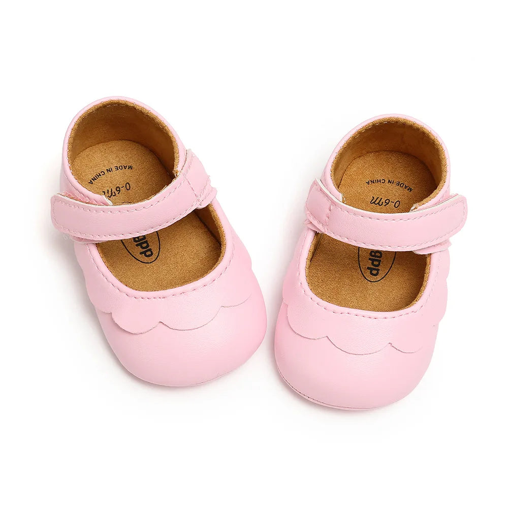 Meckior Baby Girl Shoes Leather Rubber Sole Anti-slip Toddler First Walkers Infant Crib Shoes Newborn Girl New Baby Shoes