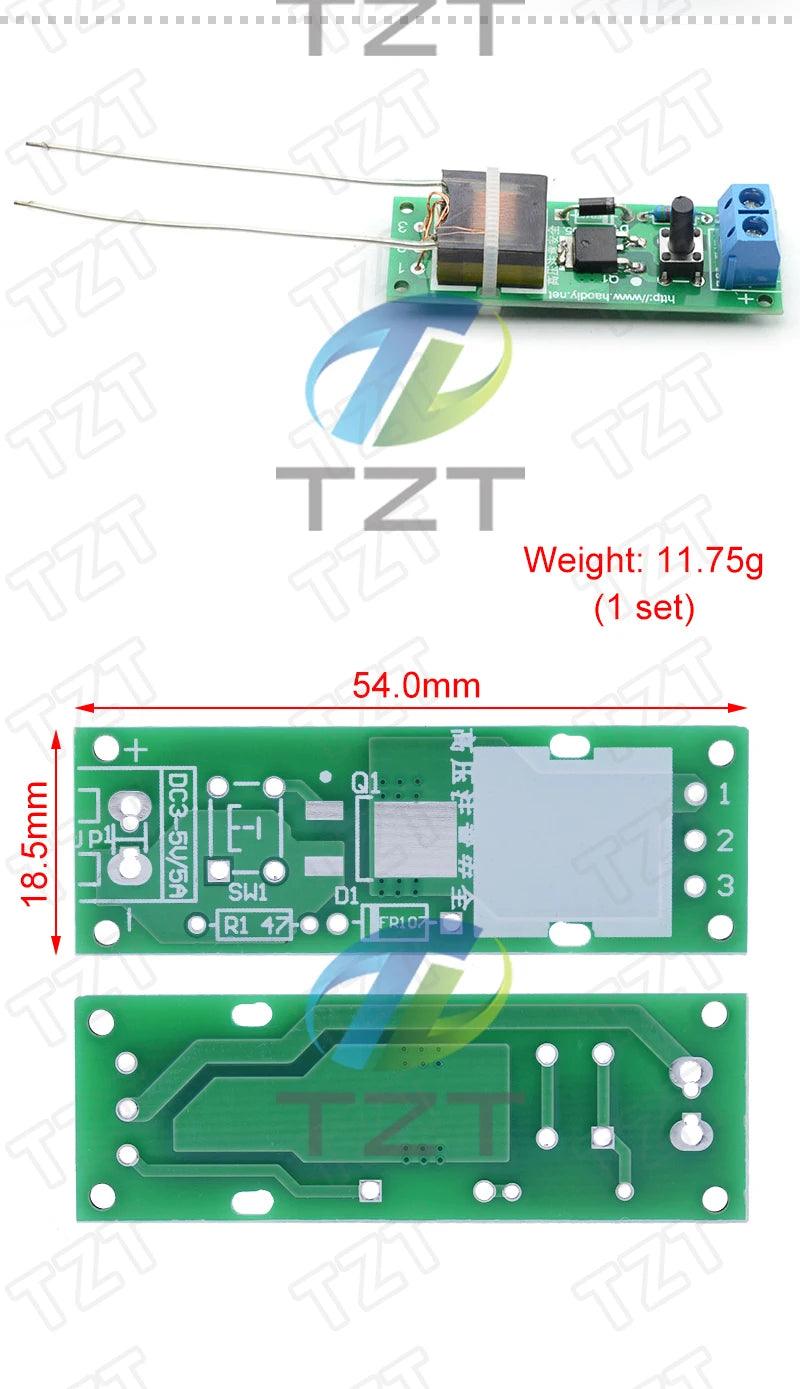 DC3-5V DIY Kit High Voltage Generator Arc Igniter Lighter Kit for DIY Electronic Production Suite - E-line.com