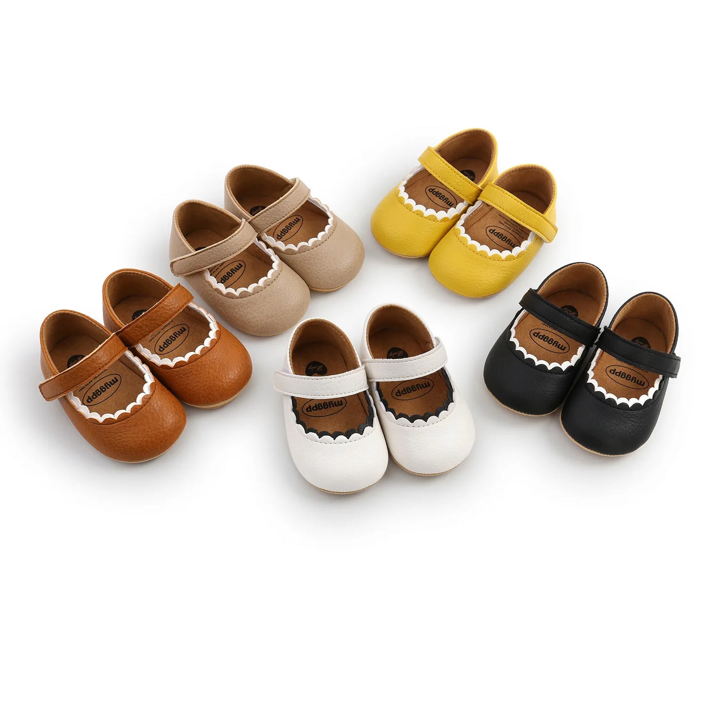 Meckior Baby Girl Shoes Leather Rubber Sole Anti-slip Toddler First Walkers Infant Crib Shoes Newborn Girl New Baby Shoes