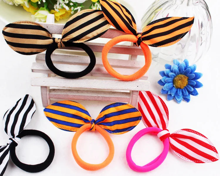 1 Pc Ears Children Towels Hair Ropes Rabbit Ears Hair Rings Rubber Bands Headband