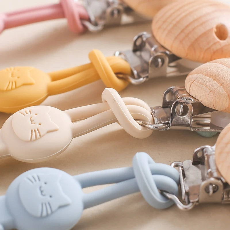 Baby Silicone Teether Infant Pacifier Chain Clip Food Grade Silicone Soother Chain Nipple Holder  Baby Nursing Good Teething Toy