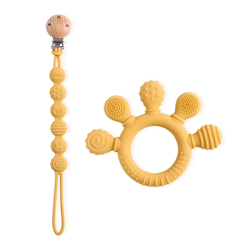 Baby Silicone Teether Infant Pacifier Chain Clip Food Grade Silicone Soother Chain Nipple Holder  Baby Nursing Good Teething Toy