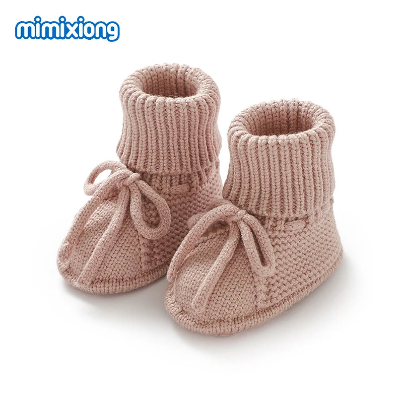 Baby First Walkers Breathable Anti-slip Knitted Newborn Infant Boys Girls Solid Booties Prewalkers 0-18m Toddler Unisex Footwear
