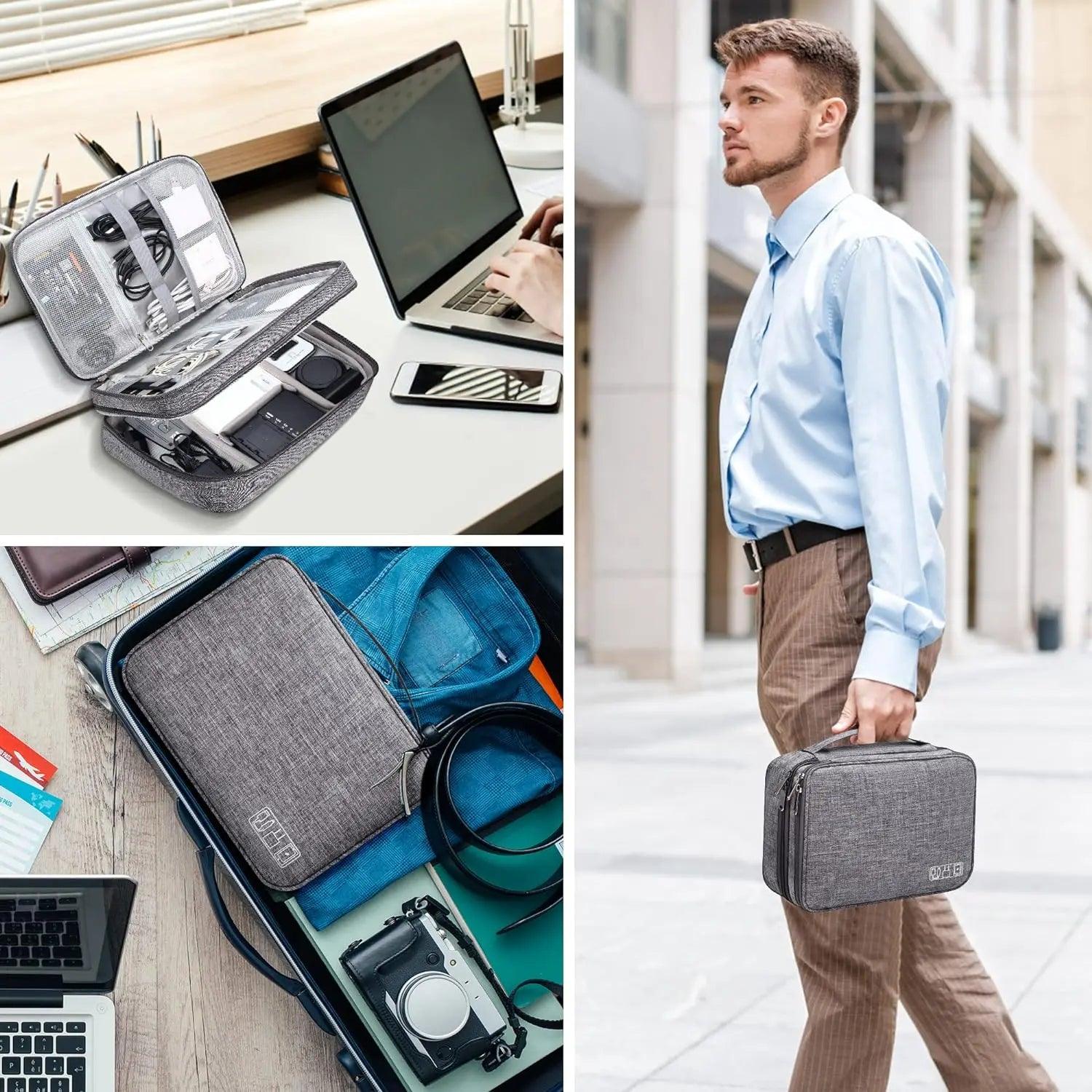 Cable Storage Bag Waterproof Digital Electronic Organizer Portable USB Data Line Charger Plug Storage Bag Travel Cable Organizer - E-line.com